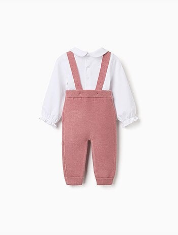 Ensemble body en coton et pantalon en maille