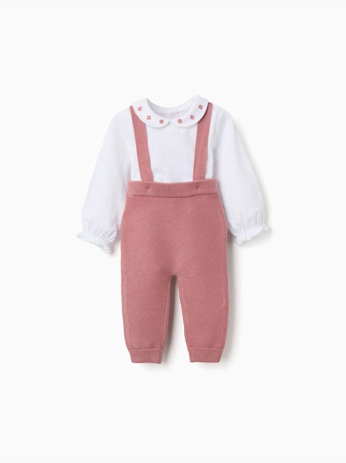 Ensemble body en coton et pantalon en maille - Kiabi Ensemble body en coton et pantalon en maille - Kiabi