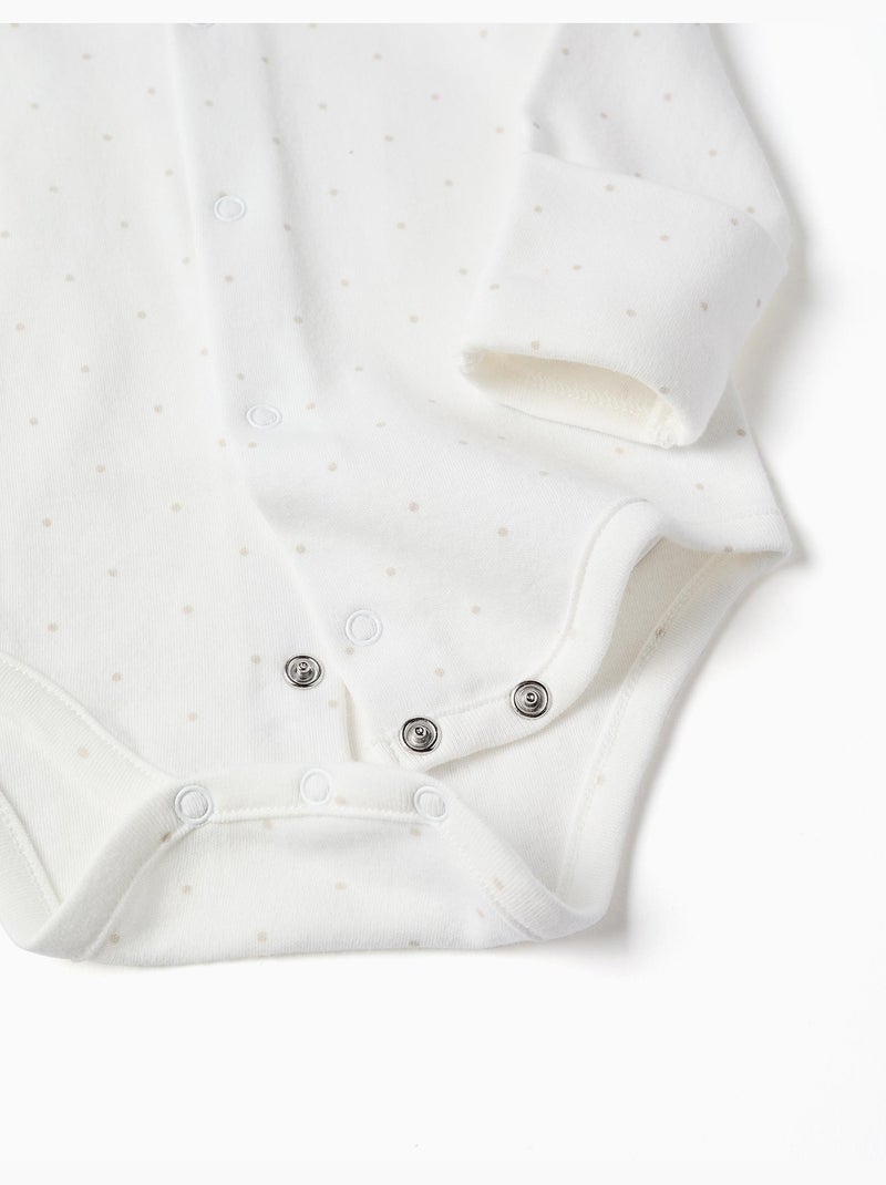 Ensemble body en coton + salopette en velours Gris clair - Kiabi