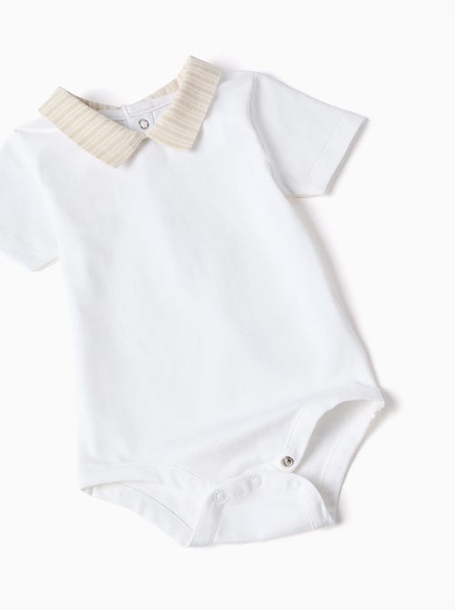 Ensemble body en coton + short à rayures - Kiabi