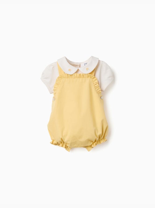 Ensemble body et barboteuse en coton B&S - Kiabi