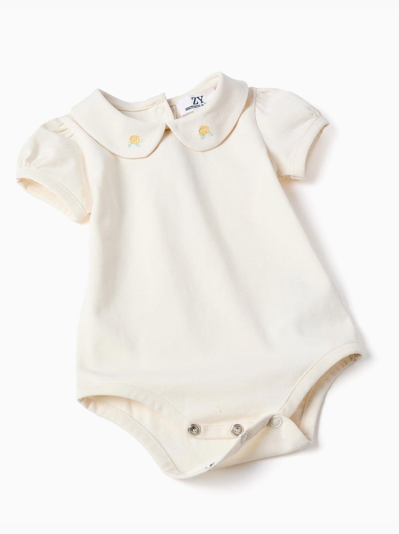 Ensemble body et barboteuse en coton B&S Jaune clair - Kiabi