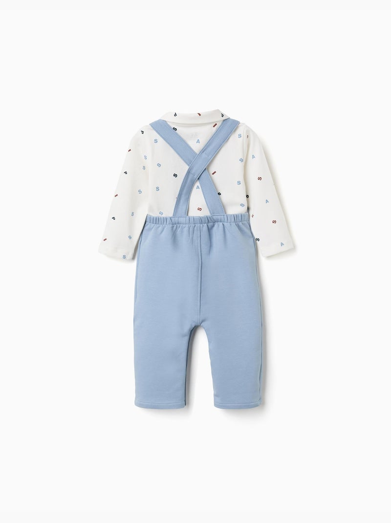 Ensemble body et salopette en coton Bleu clair - Kiabi