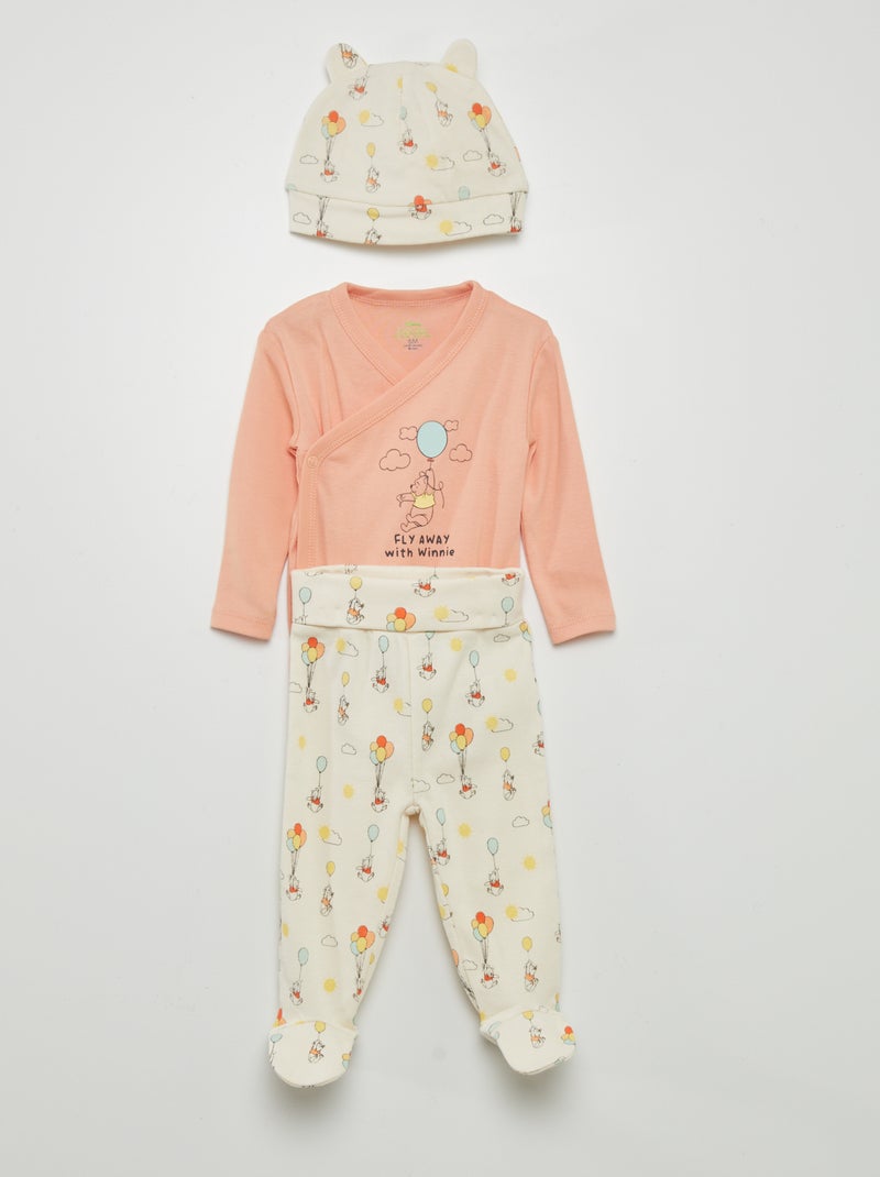 Ensemble body + legging avec pieds + bonnet 'Disney' Orange - Kiabi