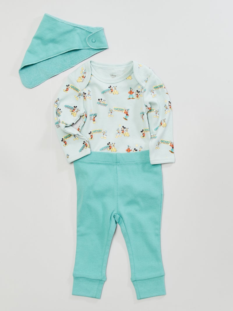 Ensemble body + legging + bavoir - 3 pièces Vert - Kiabi