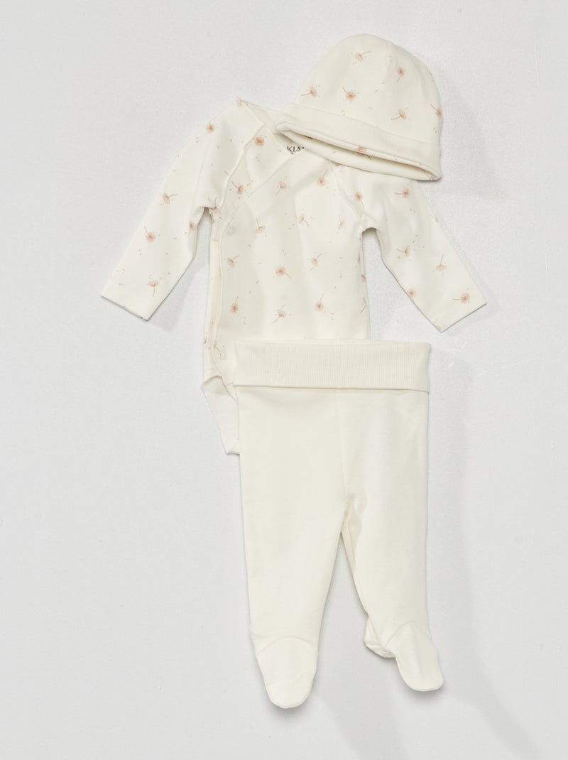 Ensemble body + legging + bonnet - 3 pièces Blanc - Kiabi
