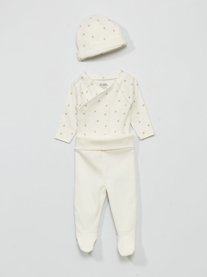 Ensemble body + legging + bonnet - 3 pièces Blanc - Kiabi