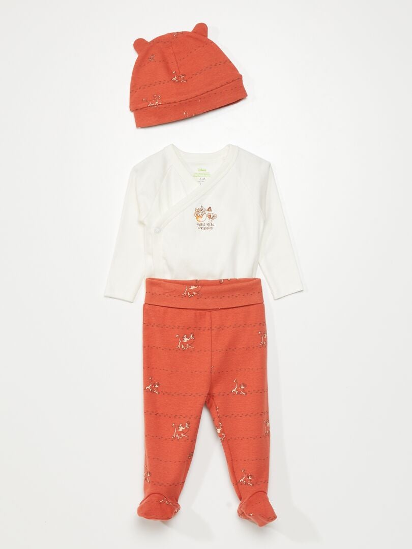 Ensemble body + legging + bonnet 'Disney' - 3 pièces Orange/blanc - Kiabi