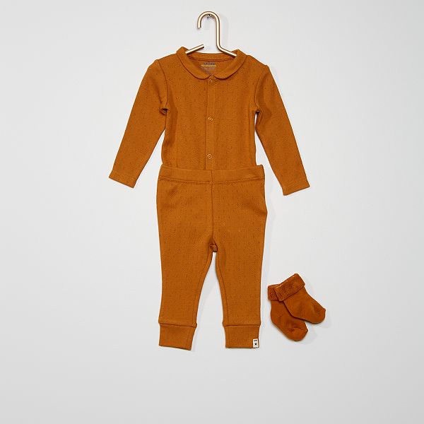 Ensemble Body Legging Chaussettes Bebe Fille Ocre Kiabi 9 00