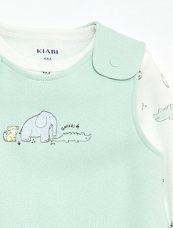 Ensemble body manches longues + salopette avec pieds