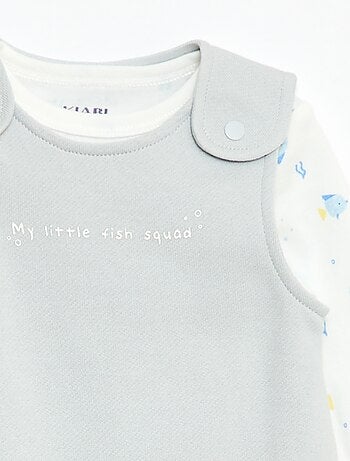 Ensemble body manches longues + salopette avec pieds