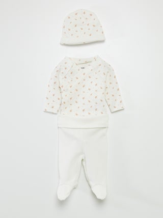 Ensemble body + pantalon avec pieds + bonnet