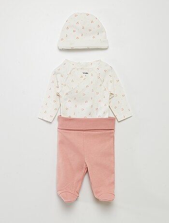 Ensemble body + pantalon avec pieds + bonnet