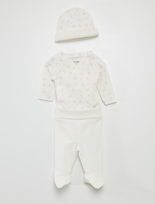 Ensemble body + pantalon avec pieds + bonnet - Kiabi