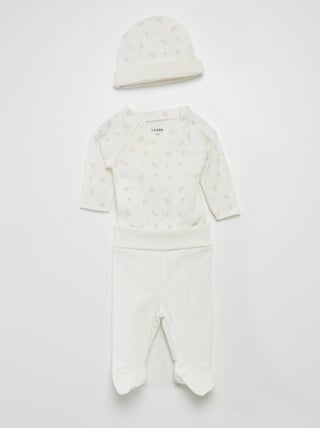 Ensemble body + pantalon avec pieds + bonnet