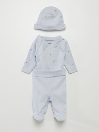 Ensemble body + pantalon avec pieds + bonnet