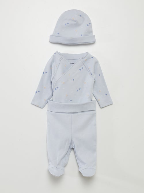 Ensemble body + pantalon avec pieds + bonnet - Kiabi