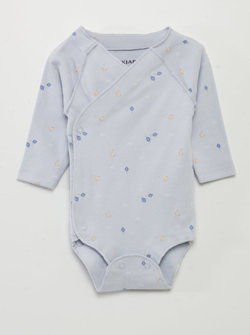 Ensemble body + pantalon avec pieds + bonnet Bleu - Kiabi