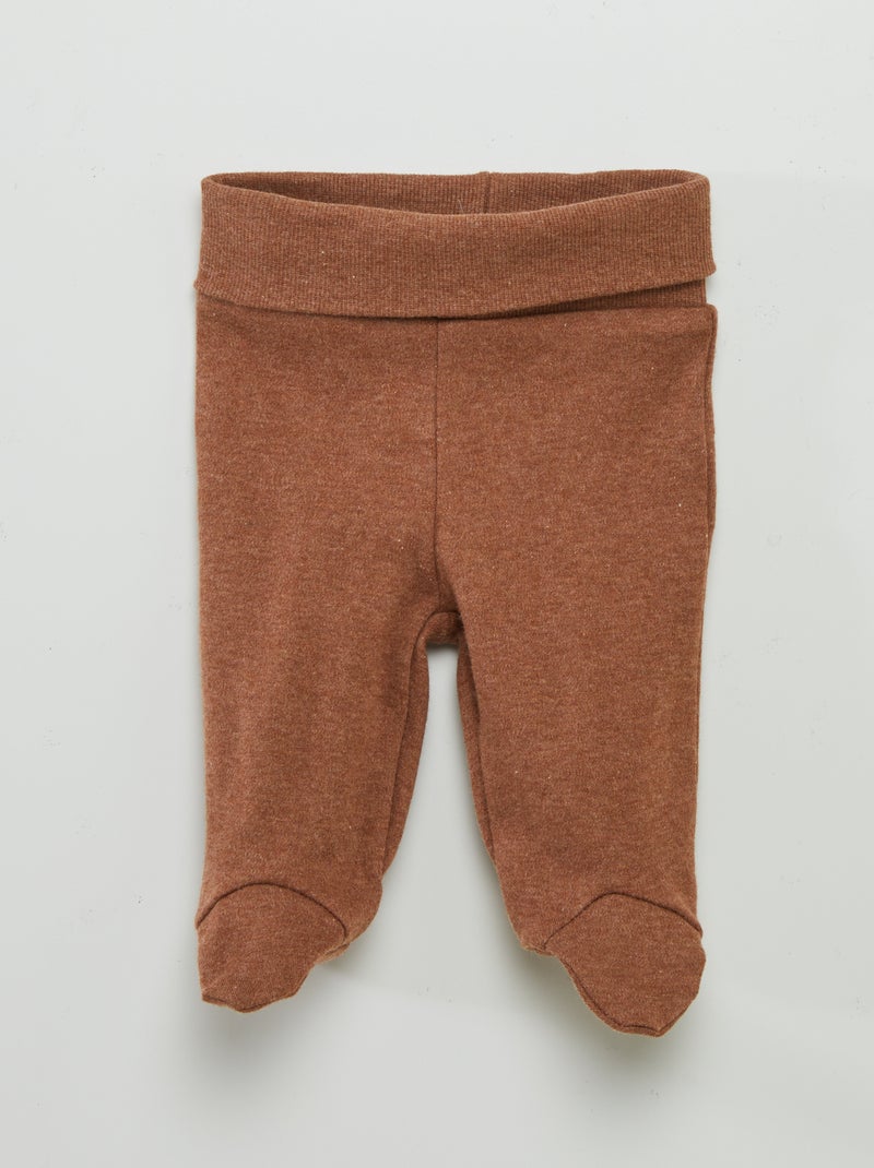 Ensemble body + pantalon avec pieds + bonnet Marron - Kiabi