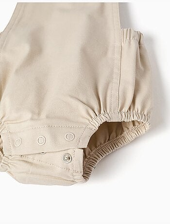 Ensemble body-polo + barboteuse en sergé