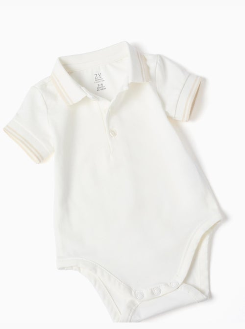 Ensemble body-polo + barboteuse en sergé - Kiabi Ensemble body-polo + barboteuse en sergé - Kiabi