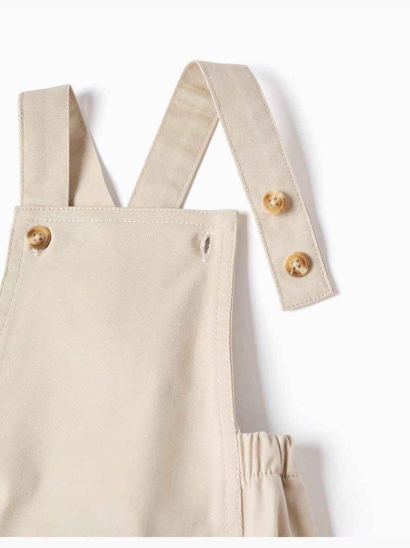 Ensemble body-polo + barboteuse en sergé Blanc - Kiabi