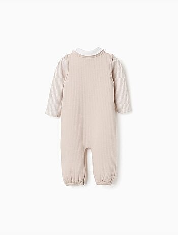 Ensemble body rayé + combinaison en coton
