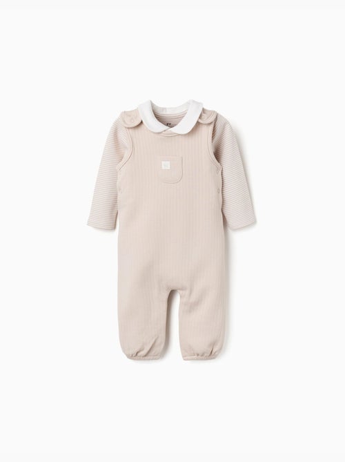 Ensemble body rayé + combinaison en coton - Kiabi