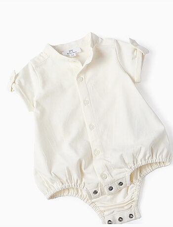 Ensemble body + short à rayures en coton