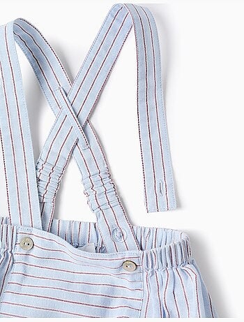 Ensemble body + short à rayures en coton