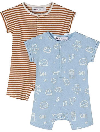 Ensemble bodys manches courtes motif/style rayé - minoti