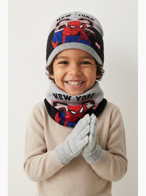 Ensemble bonnet, col & gants   garçon spiderman - licence officielle - Kiabi