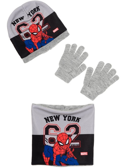 Ensemble bonnet, col & gants   garçon spiderman - licence officielle - Kiabi