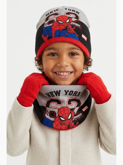 Ensemble bonnet, col & gants   garçon spiderman - licence officielle - Kiabi
