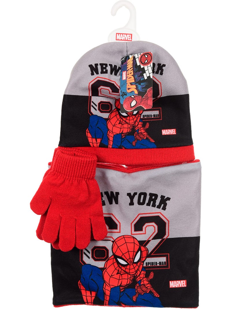 Ensemble bonnet, col & gants   garçon spiderman - licence officielle Rouge - Kiabi