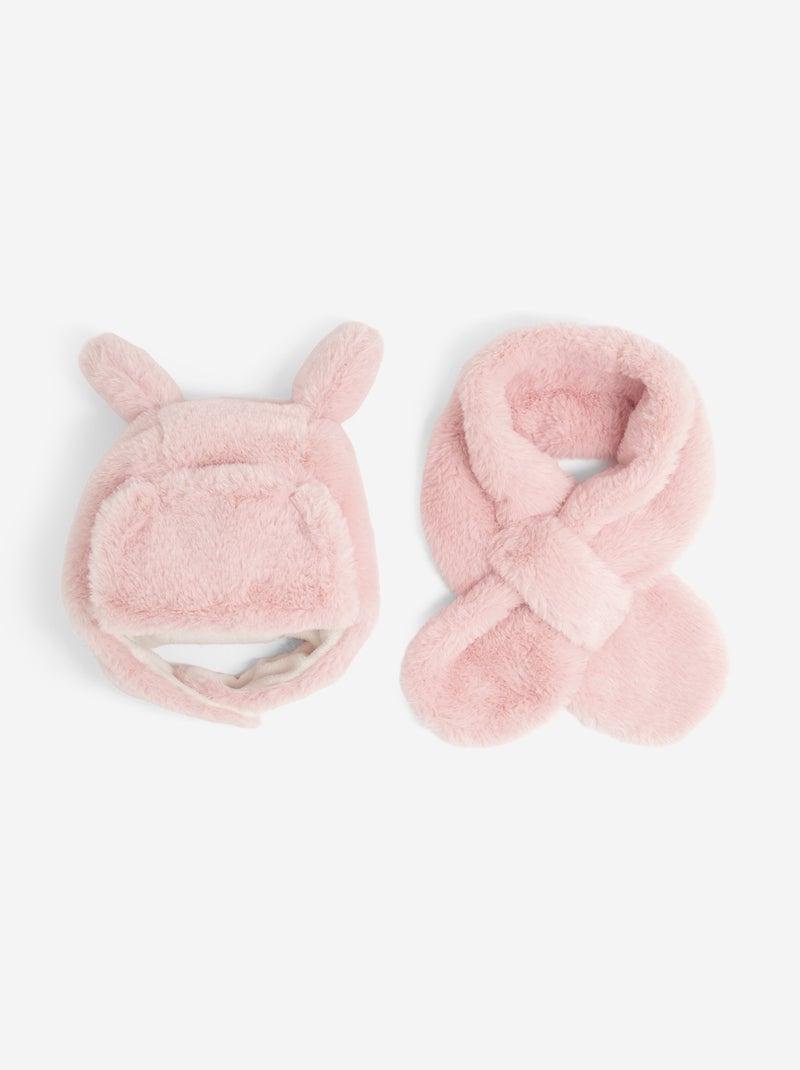 Ensemble bonnet + écharpe - 2 pièces Rose - Kiabi