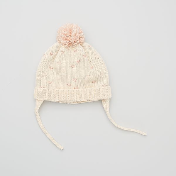 Ensemble Bonnet Echarpe Et Moufles Bebe Fille Ecru Rose Kiabi 12 00