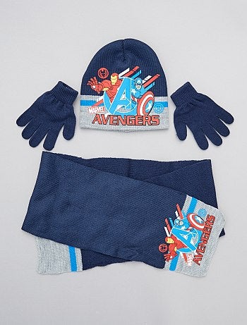 Ensemble bonnet + écharpe + gants 'Avengers'