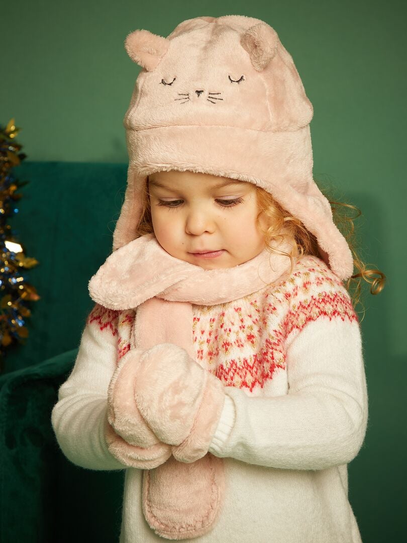 Ensemble bonnet, écharpe et moufles enfants à motif La Reine de Neiges™ (du  18 mois au 10 ans)