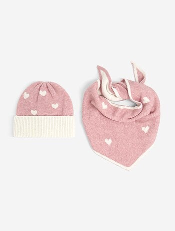 Ensemble bonnet + écharpe triangle