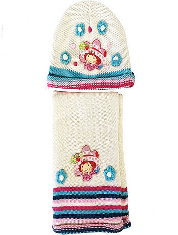 Ensemble bonnet et écharpe Charlotte aux fraises