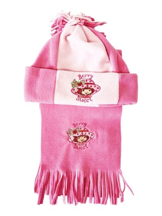 Ensemble bonnet et écharpe Charlotte aux fraises