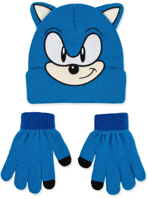 Ensemble bonnet et gants acrylique sonic sega - Kiabi