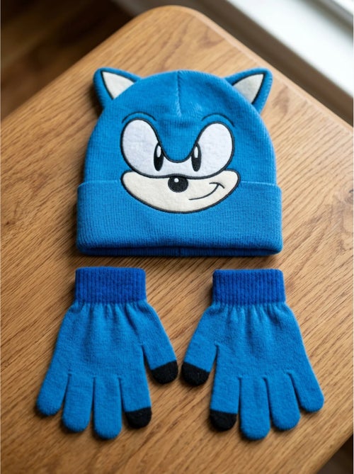 Ensemble bonnet et gants acrylique sonic sega - Kiabi