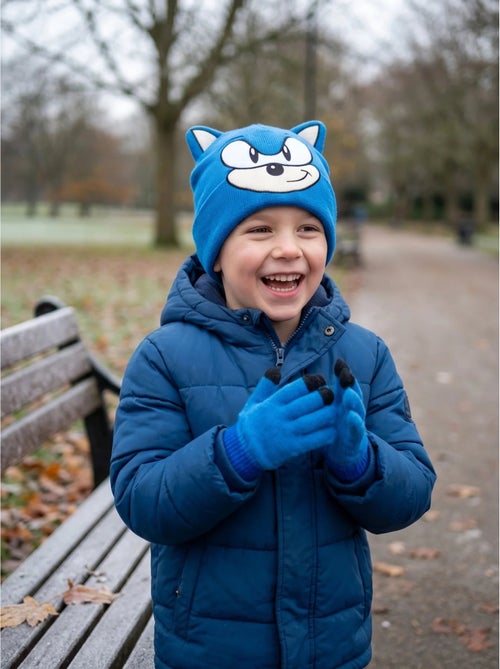 Ensemble bonnet et gants acrylique sonic sega - Kiabi