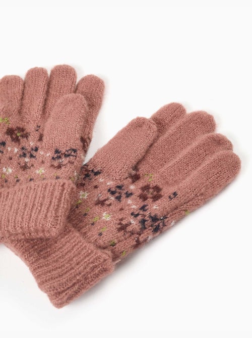 Ensemble bonnet et gants en maille avec jacquard - Kiabi