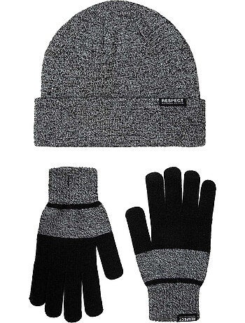 Ensemble bonnet et gants motif/style logo - minoti