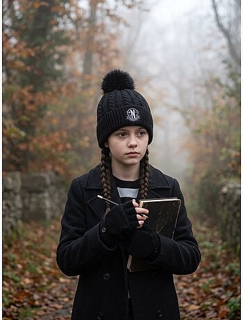 Ensemble bonnet et gants wednesday netflix