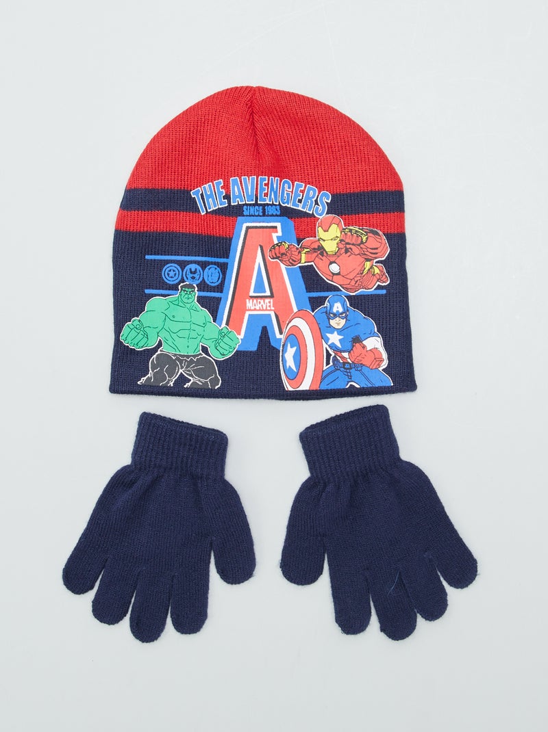 Ensemble bonnet + gants 'Avengers' 'Marvel' - 2 pièces bleu - Kiabi