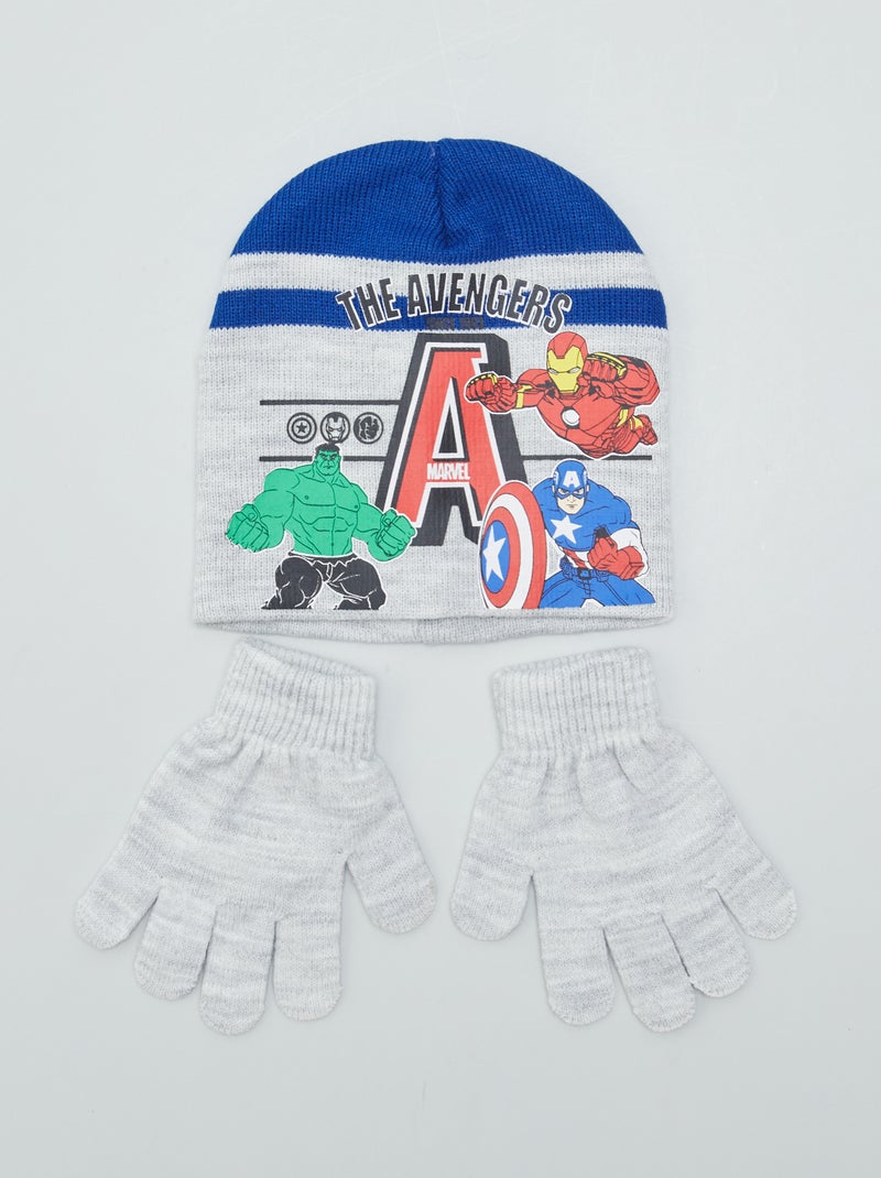 Ensemble bonnet + gants 'Avengers' 'Marvel' - 2 pièces Gris - Kiabi